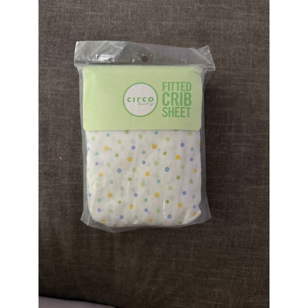 Circo Baby Fitted Crib Sheet White with Colorful Dot Pattern New